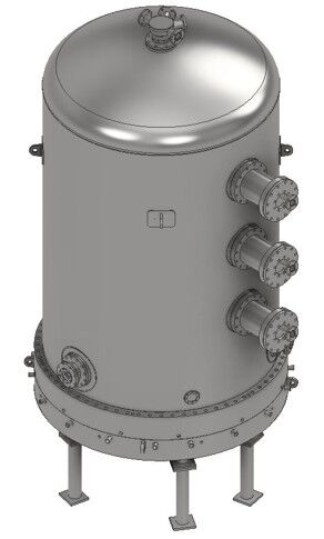 High-Pressure Vessel CAD Model and ASME-Compliant Stress Analysis project image 1